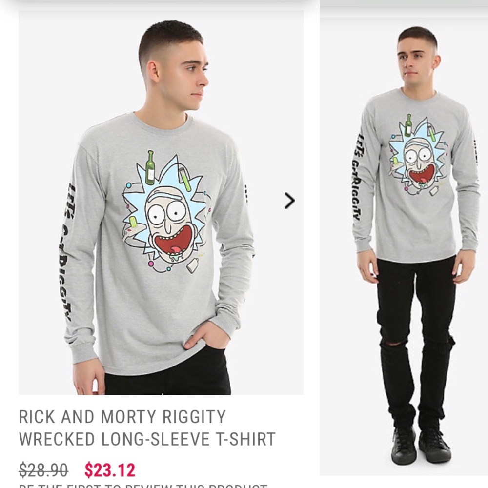Rick and Morty riggity wrecked long sleeve tee